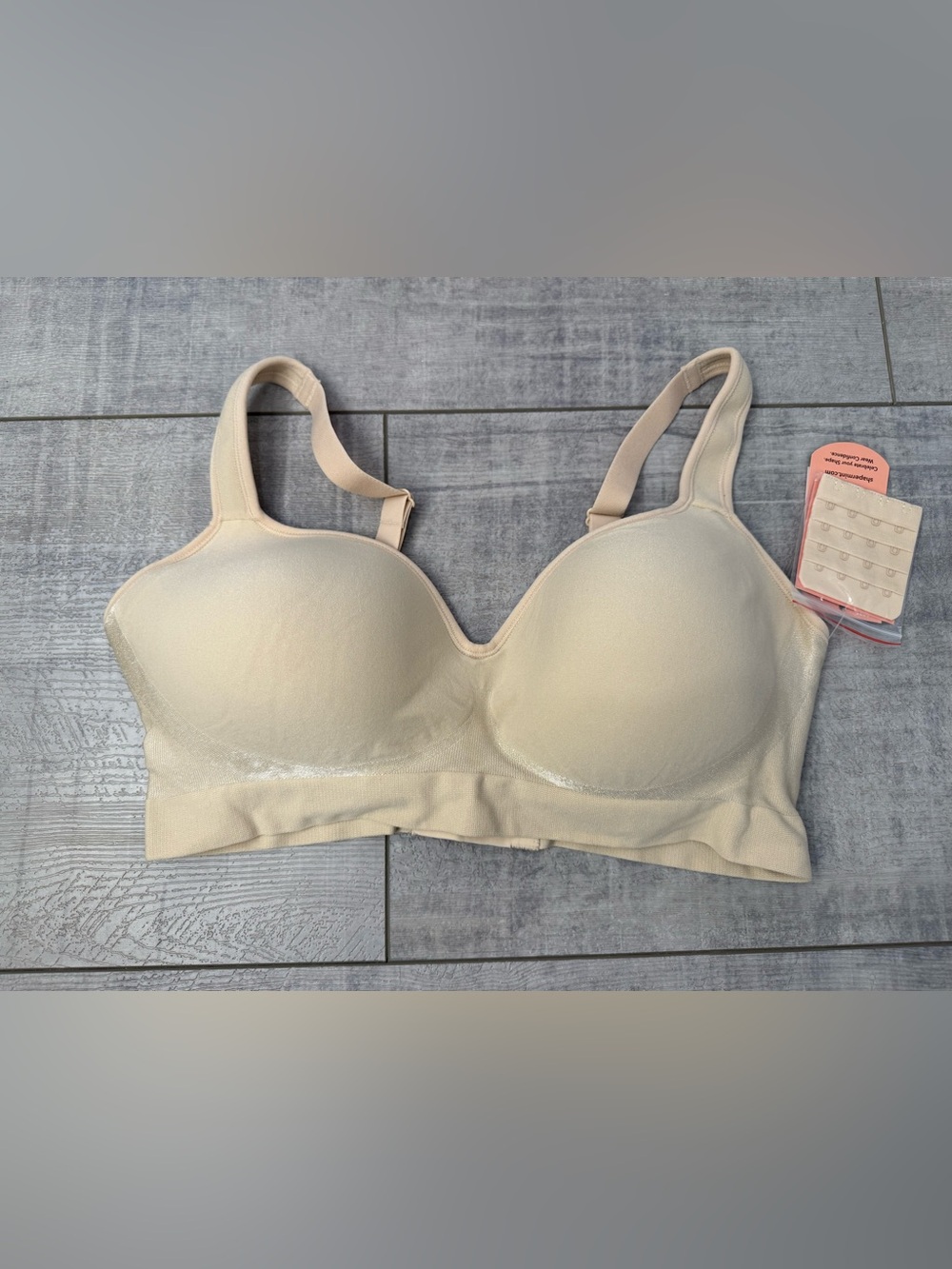 Shapermint Essentials Nude Sweetheart Wireless Contour Bra Chai Size XL NWT